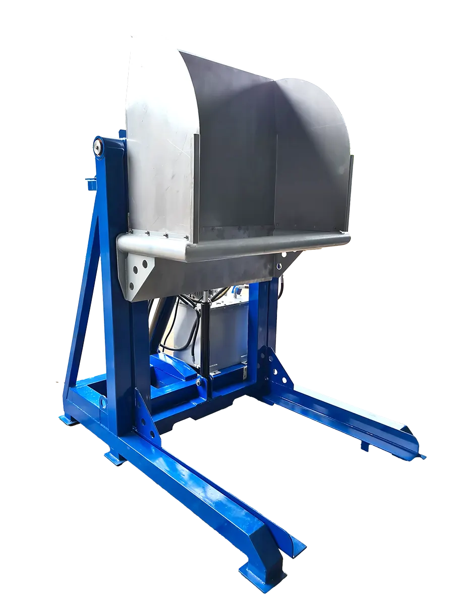 Volteador hidráulico de cajas de madera